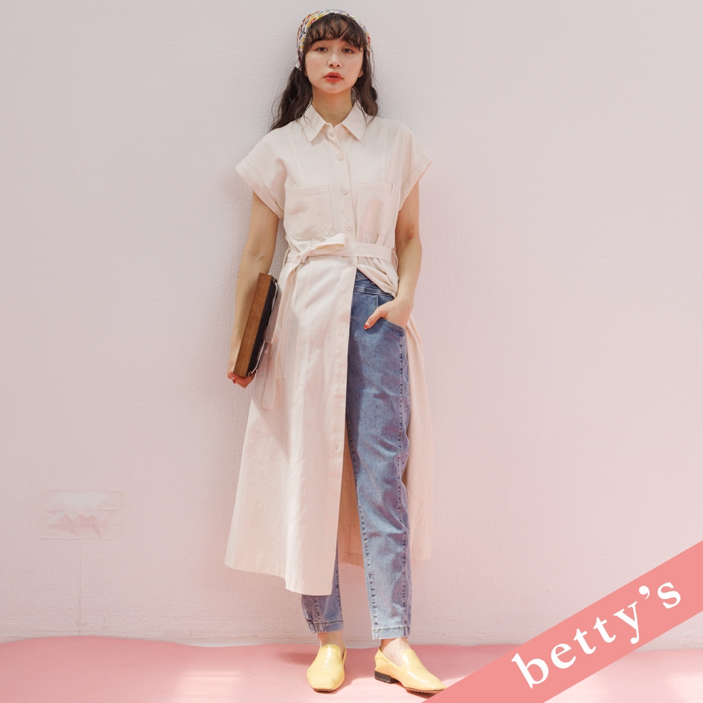 betty’s貝蒂思(31)腰鬆緊修身直筒牛仔褲(煙灰藍)