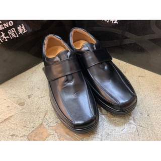 男鞋全真皮休閒皮鞋工作鞋保全餐飲（魔鬼氈款）