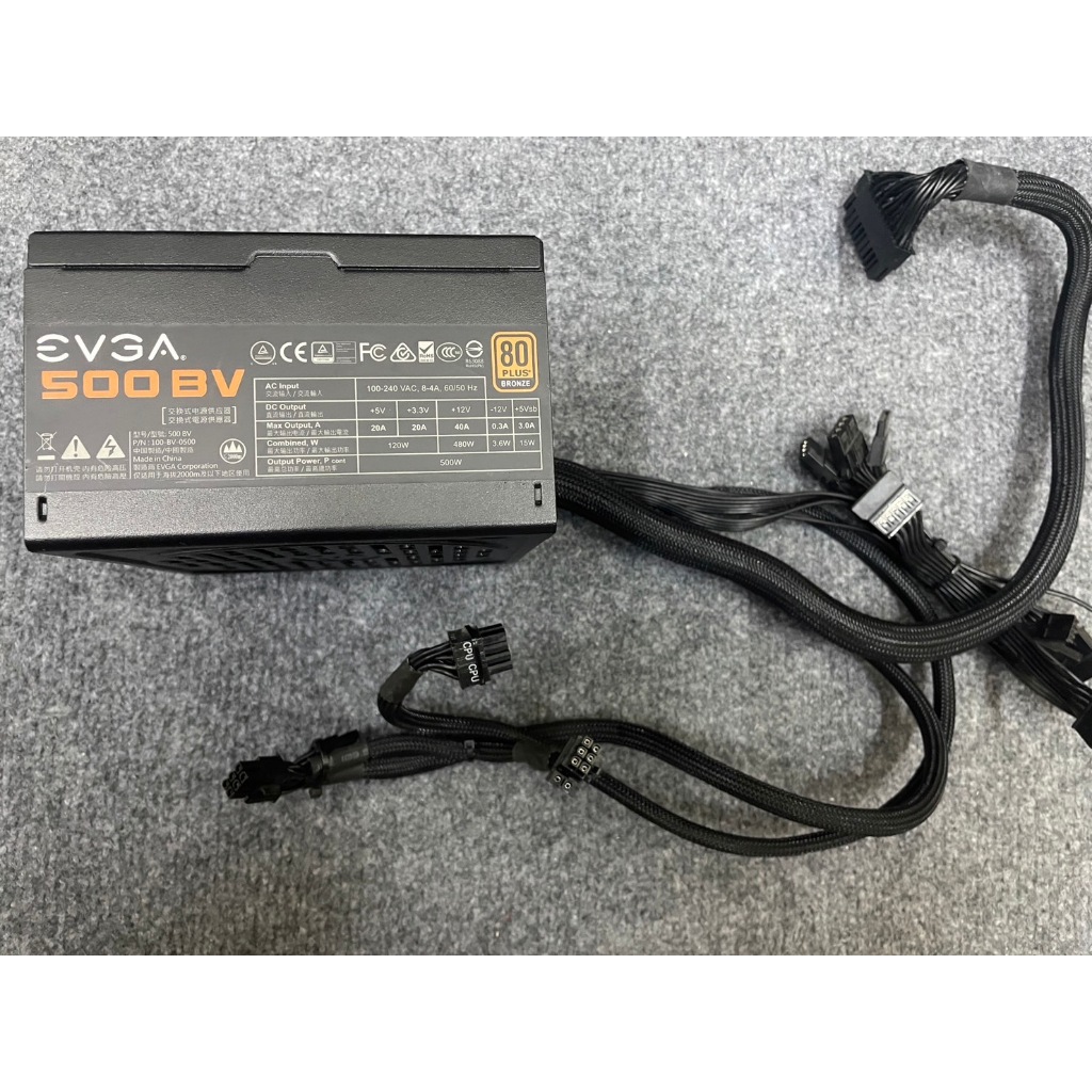 艾維克 EVGA 500W BV 80PLUS 銅牌 直出 電源供應器 無盒無保