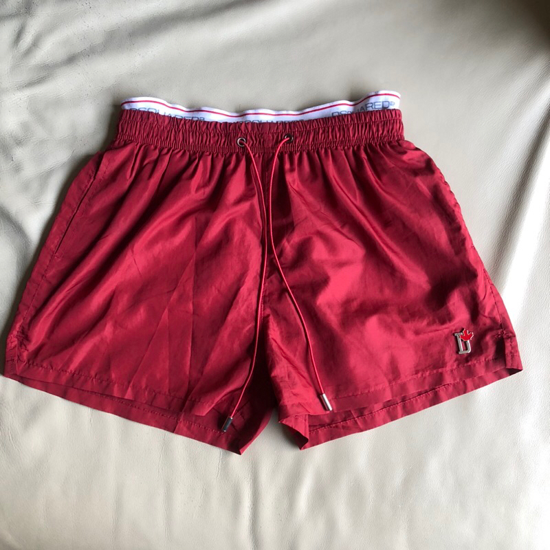 保證正品 Dsquared2 D2 紅色 雙褲頭 海灘褲 休閒短褲 短褲 SIZE XL