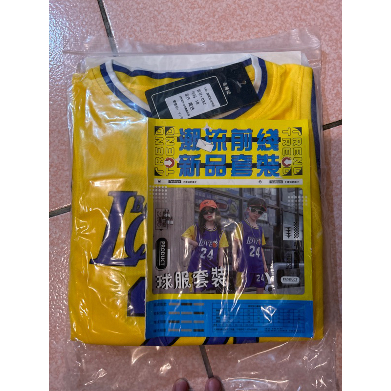 小朋友 小孩 孩童 童裝 運動 籃球 非湖人 球褲 運動褲 科比 一套 配色 黃紫 24號 籃球衣 球衣 Kobe
