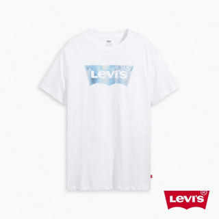 Levis 男款 短袖T恤 油畫風水藍Logo 白 22489-0343