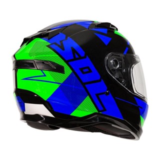SOL SF-6 / SF6 超視界 黑綠銀 內藏式墨鏡 浮動式鏡座 EPS 完全防護 全可拆洗 全罩 安全帽