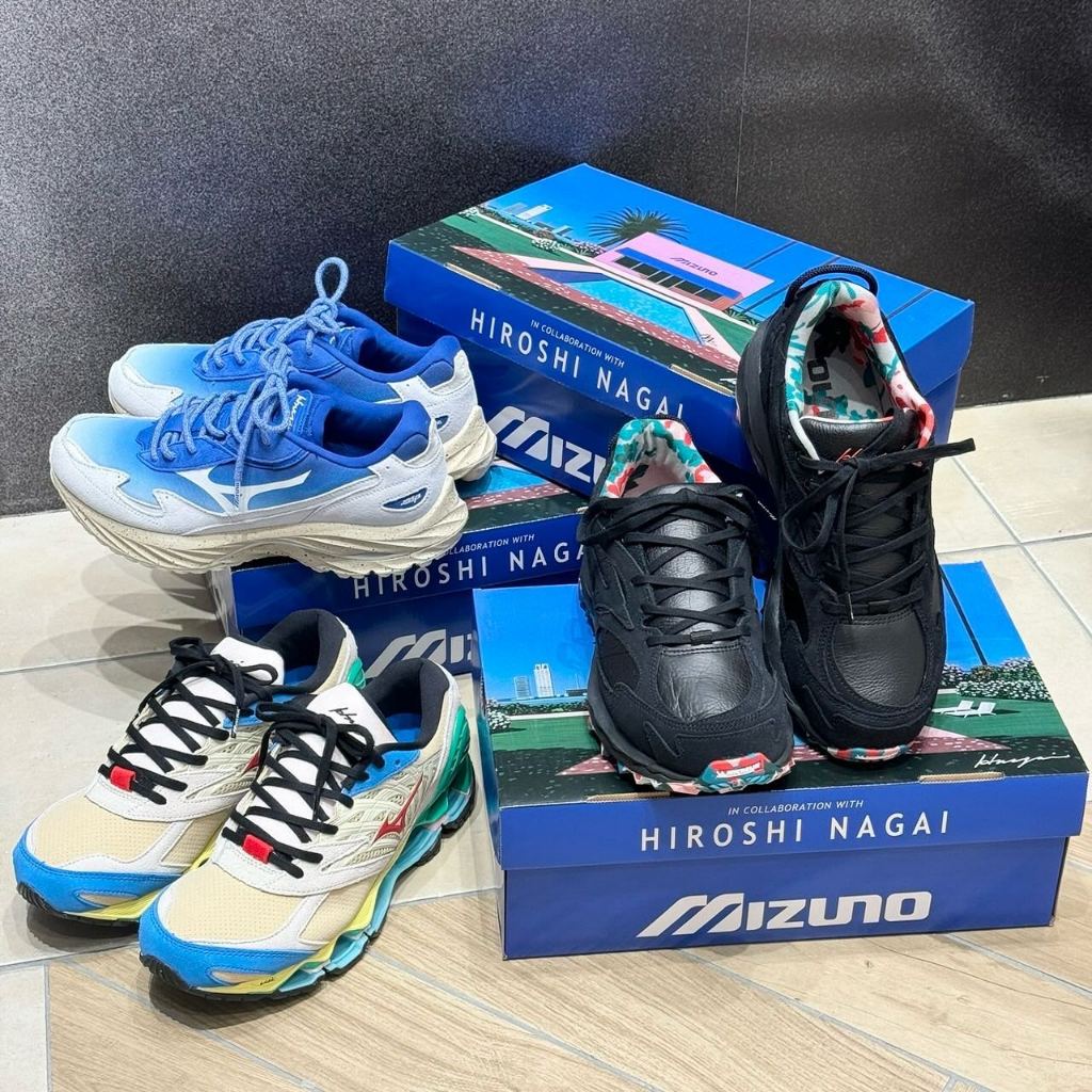 代購 永井博 × MIZUNO  WAVE RIDER β PROPHECY LS MUJIN TL 跑鞋 穿搭 聯名