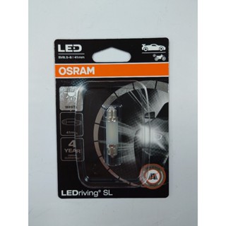 【億威】(6413DWP/義大利製)OSRAM 12V 0.6W 6000K 雙尖41mm室內燈 LED 白光(一只裝)