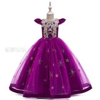 ♥萌妞朵朵♥歐美宮廷公主裙長擺公主裙MT0155紫色兒童畢業禮服/蓬蓬紗裙/實照