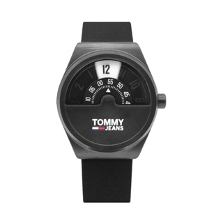 【For You】當天寄出 I Tommy Hilfiger 黑色系 旋轉式時間標示 黑色皮革錶帶