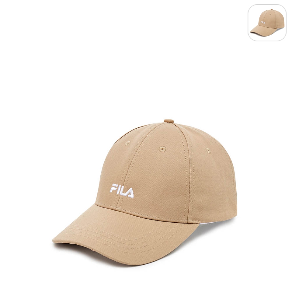 【FILA】經典款六片帽棒球帽-卡其 HTX-5000-KK