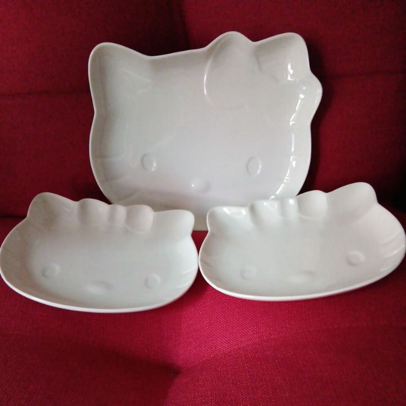 [合售 ]Hello Kitty 造型 陶瓷盤 強化瓷器 盤子 碟子 立體公仔造型 餐具 餐盤