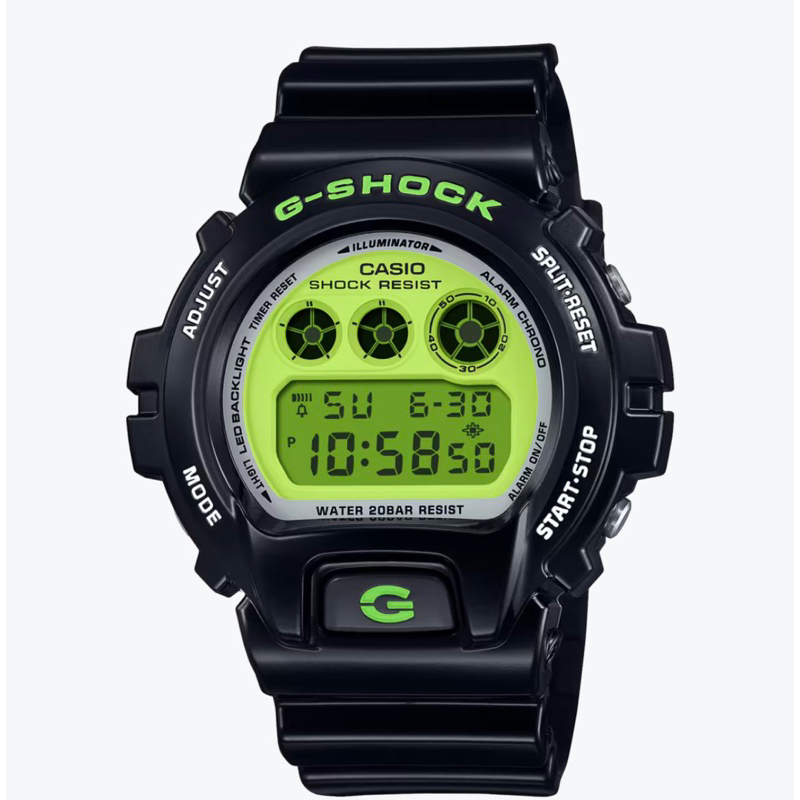 CASIO 卡西歐G-SHOCK 經典系列 運動電子錶 黑綠DW-6900RCS-1_50mm
