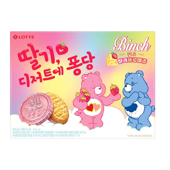 韓國 LOTTE 樂天 carebear 草莓奶酪餅乾 204g 現貨 期限2025/2