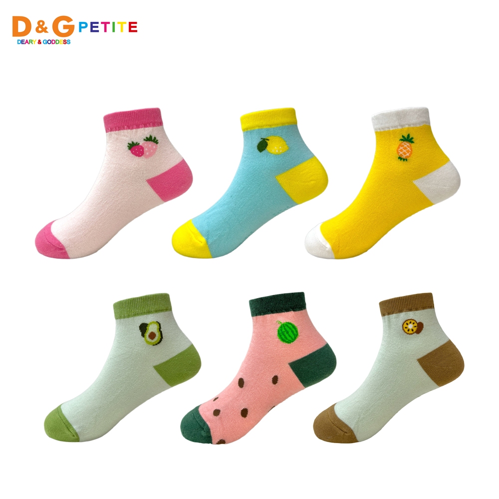 【D&amp;G KIDS】水果童襪 短襪-草莓/檸檬/鳳梨/酪梨/西瓜/奇異果