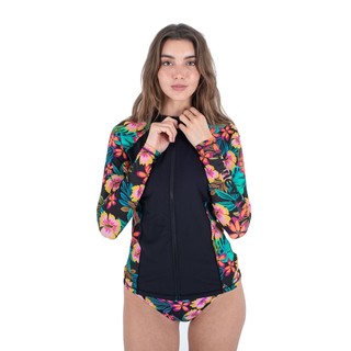 HURLEY｜女 FIJI FANTASY LS ZIP RASHGUARD 拉鍊防磨衣