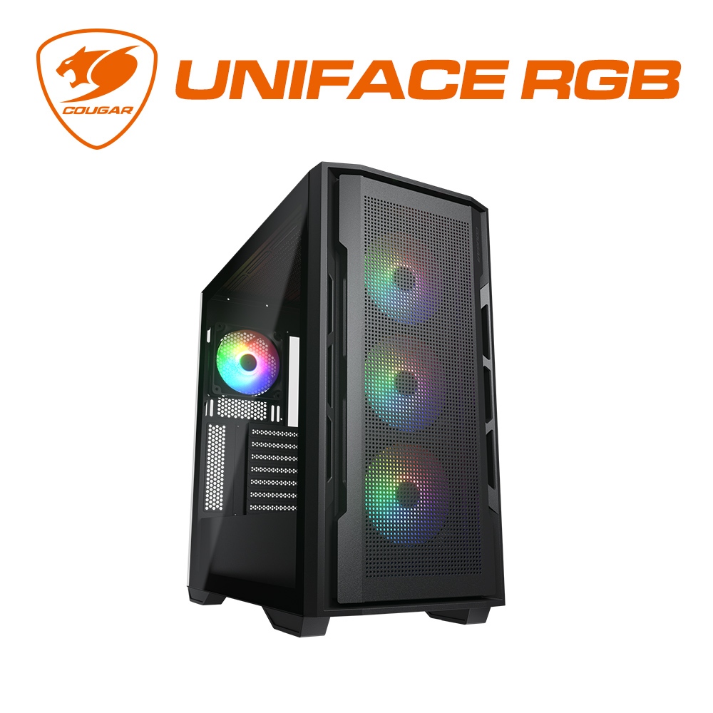 【COUGAR 美洲獅】UNIFACE RGB 黑色 電腦機殼 中塔機箱