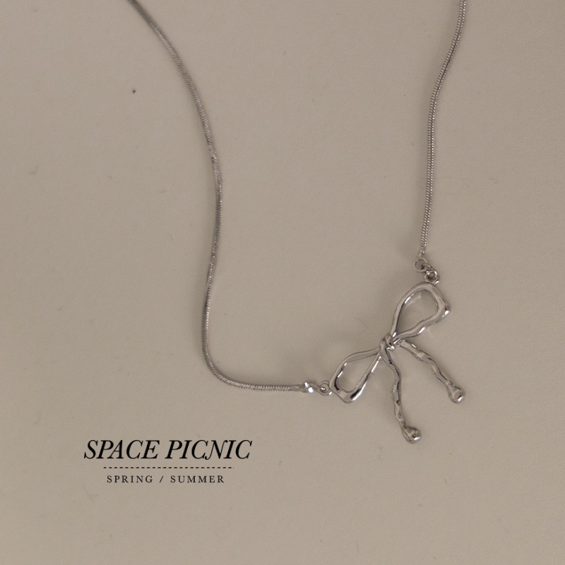 [明天出貨] Space Picnic｜蝴蝶結項鍊-1色(現貨)【C24032013】