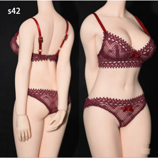 【現貨H-067】 1/6 ( 內褲+內衣 ) 蕾絲 酒紅色 裙子 衣服 服飾 88 模型