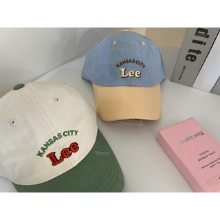 【MasCool 】韓國代購 LEE 拚接 刺繡 老帽 帽 鴨舌帽 帽子 CAP 復古 棒球帽 CAP 老帽