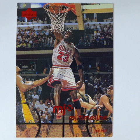 ~Michael Jordan/麥可喬丹/空中飛人/MJ黑耶穌~球皮顆粒設計 1998年UD.NBA吐舌籃球卡