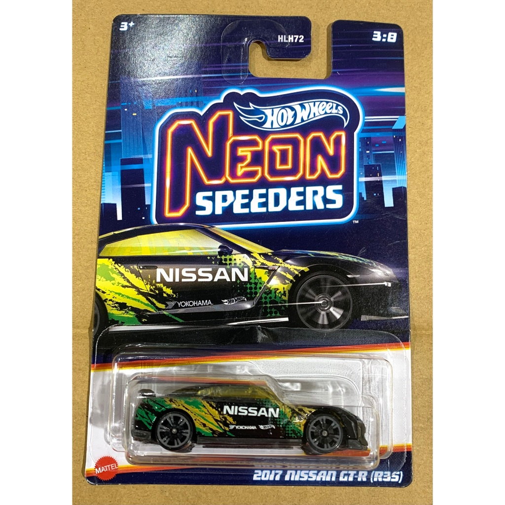 風火輪Hot Wheels 霓虹NEON SPEEDERS 橫濱輪胎 日產 2017 NISSAN GT-R (R35)