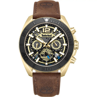 Timberland 天柏嵐MARSHFIELD系列 多功能腕錶 皮帶-黑色/咖啡色44mm(TDWGF0041702