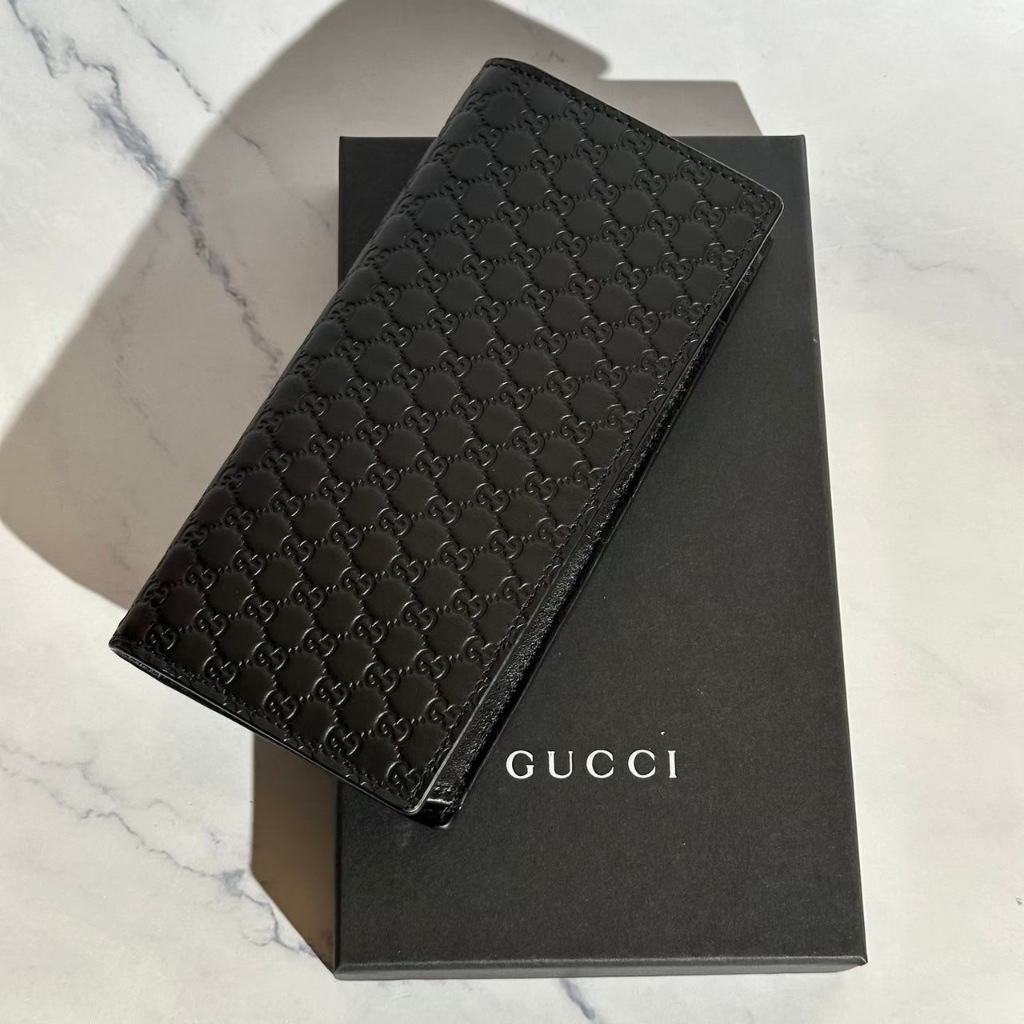 JBI BOUTIQUE✔️ Gucci 滿版壓印老花 黑色對開長夾 ✅正品代購