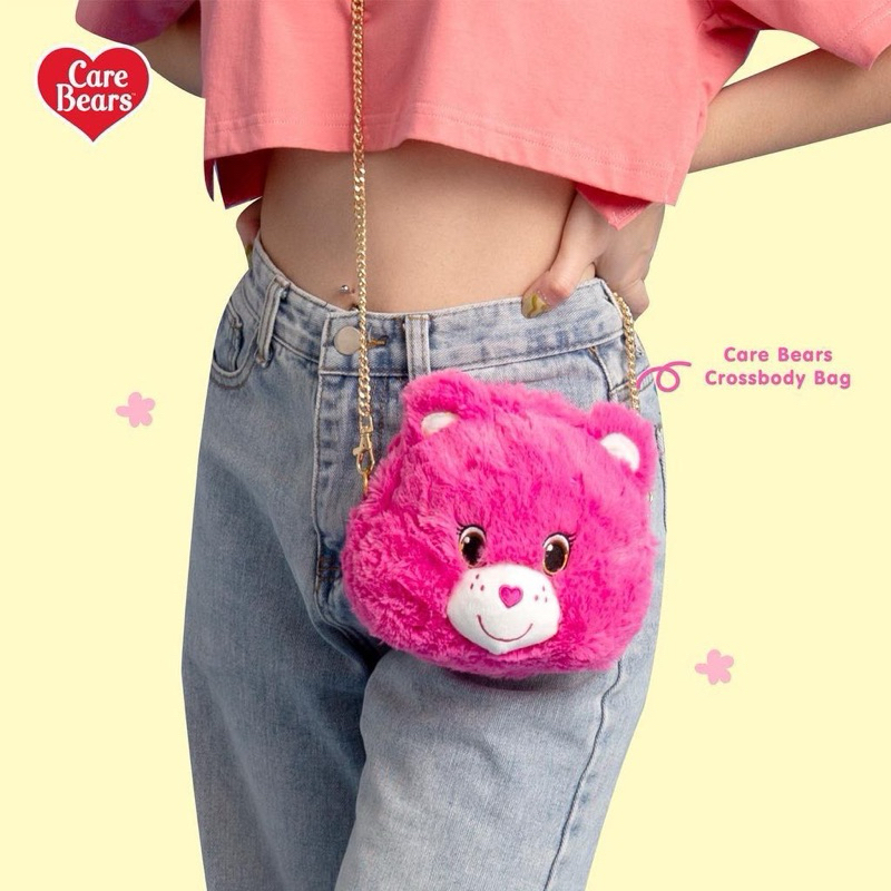 泰國正版🇹🇭彩虹熊 care bears 大頭鏈條包 斜背包 大頭造型 錢包 小物收納 零錢包-泰國代購