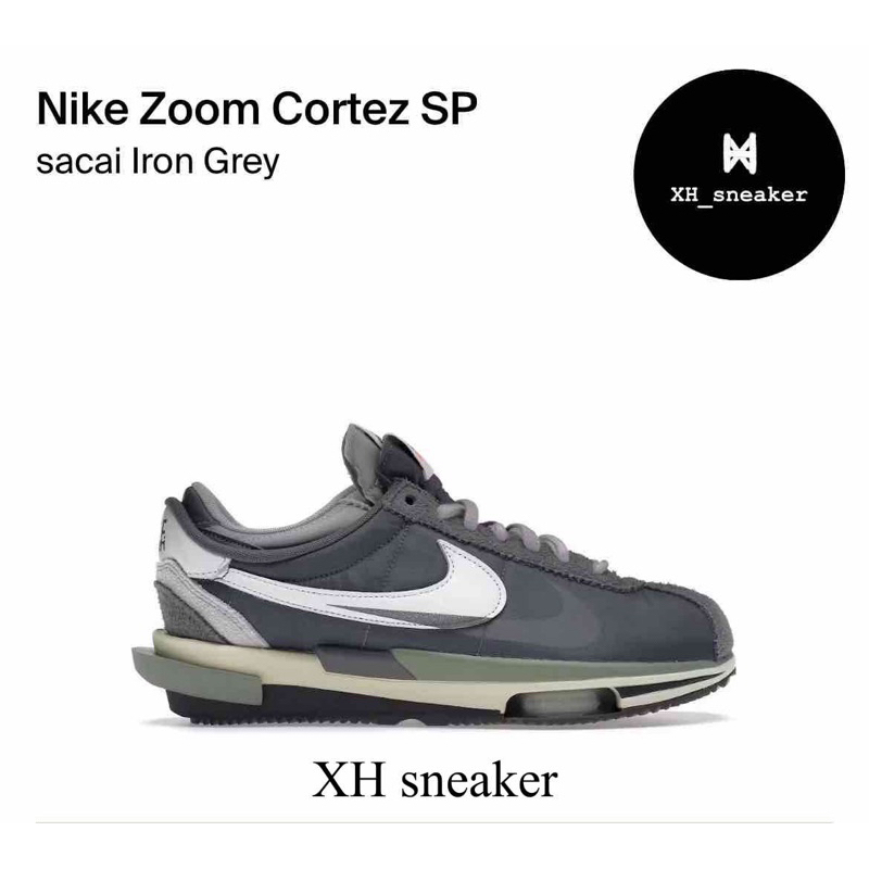 【XH sneaker】Sacai X Nike Zoom Cortez 阿甘鞋 灰白 解構 雙勾DQ0581-001