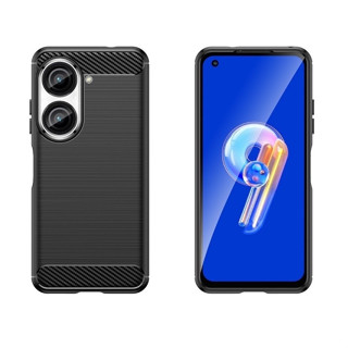 華碩 Zenfone 9 碳纖維拉絲軟殼防摔殼 磨砂手機殼 Zenfone 10 保護套