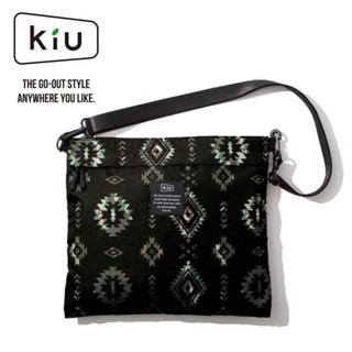【KIU】日本 原廠貨 中性 300D SACOCHE LARGE 隨身袋 健行/生活/旅行 黑色圖騰