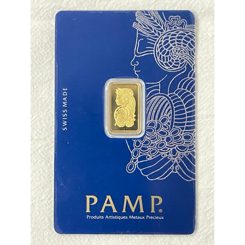 PAMP 財富女神 9999純金 2.5克 黃金條塊 送禮 收藏 贈禮字卡套 （現貨, 附發票)