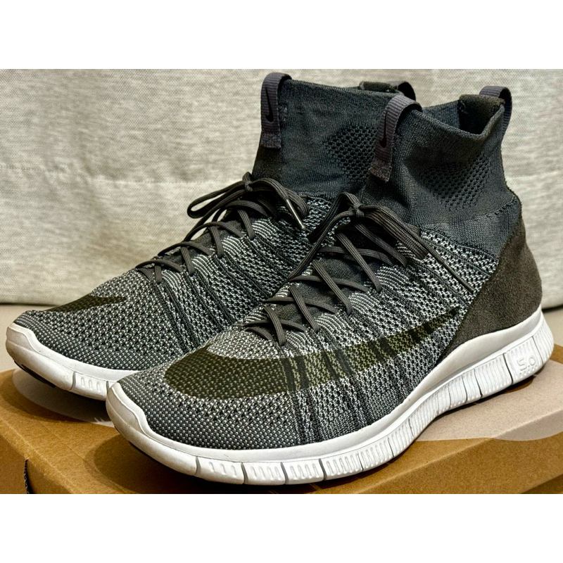 [二手美品] NIKE FREE FLYKNIT MERCURIAL SUPERFLY 呂布 淺灰色 US10