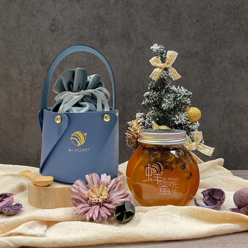 ｜Mr.HONEY 蜂蜜先生｜蜂蜜提籃組-蜂蜜漬百香果(240g)-交換禮物 伴手禮 新年禮物 中秋禮物 教師節禮物