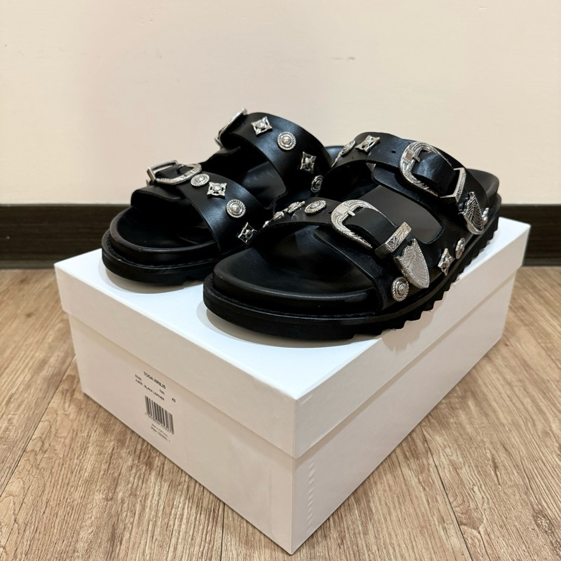 Toga Virilis Black Studded Slide Sandals 經典 拖鞋 EU43