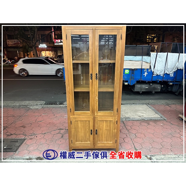 台中權威二手家具 柚木書櫃 (九成新) ▪ 五股中古傢俱家電回收玻璃櫃公仔櫃展示櫃陳列櫃酒櫃收納櫃一櫃斗櫃鞋櫃床邊櫃餐櫃