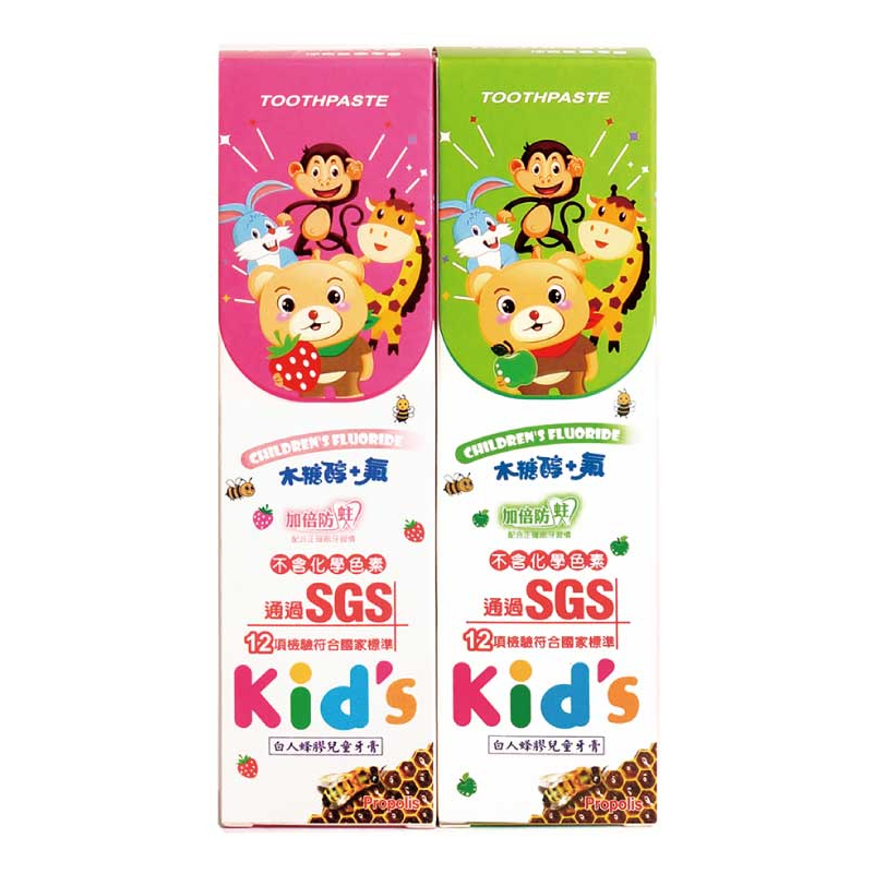 【T.KI白人】蜂膠兒童牙膏80g 1+1 草莓+蘋果