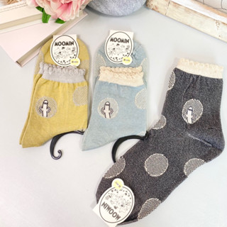 [現貨🇯🇵🔜] 溜溜們 刺繡 中筒襪 水玉點點 日本進口 棉麻 日本襪子 MOOMIN 襪子 姆明家族