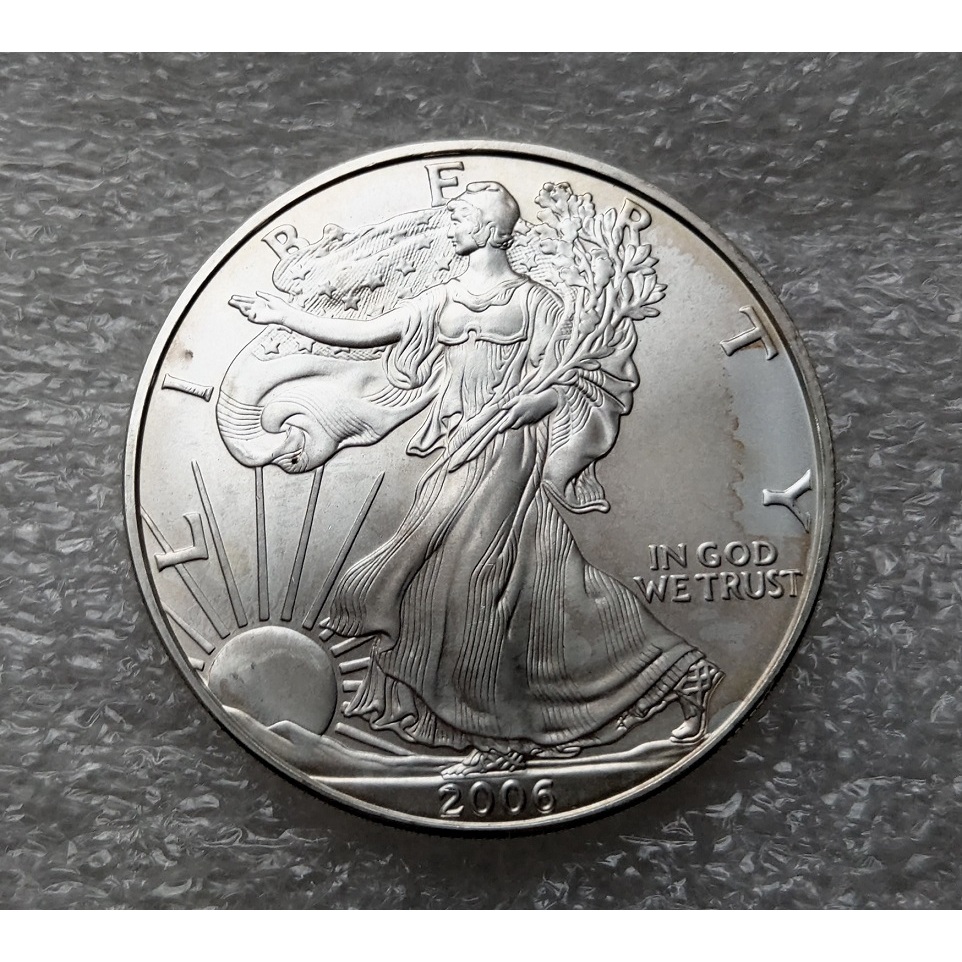 美國 2006年 特打版 USA 鷹揚 花束 行走 女神 1 美元 美金 DOLLAR 1盎司 999 純銀 銀幣