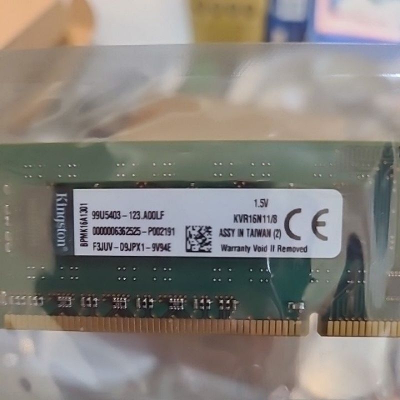 金士頓 Kingston DDR3 1600 8G 桌機記憶體 寬版（雙面）終身保固