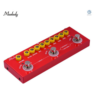 Muslady CUBE BABY 便攜式多功能吉他綜合效果器紅色（內置鋰電池）