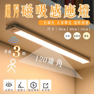 超薄感應磁吸燈 床頭燈 小夜燈 感應燈 壁燈 三檔色溫 多款尺寸 超薄感應燈 磁吸夜燈 超薄智慧感應燈感應燈 LED感應