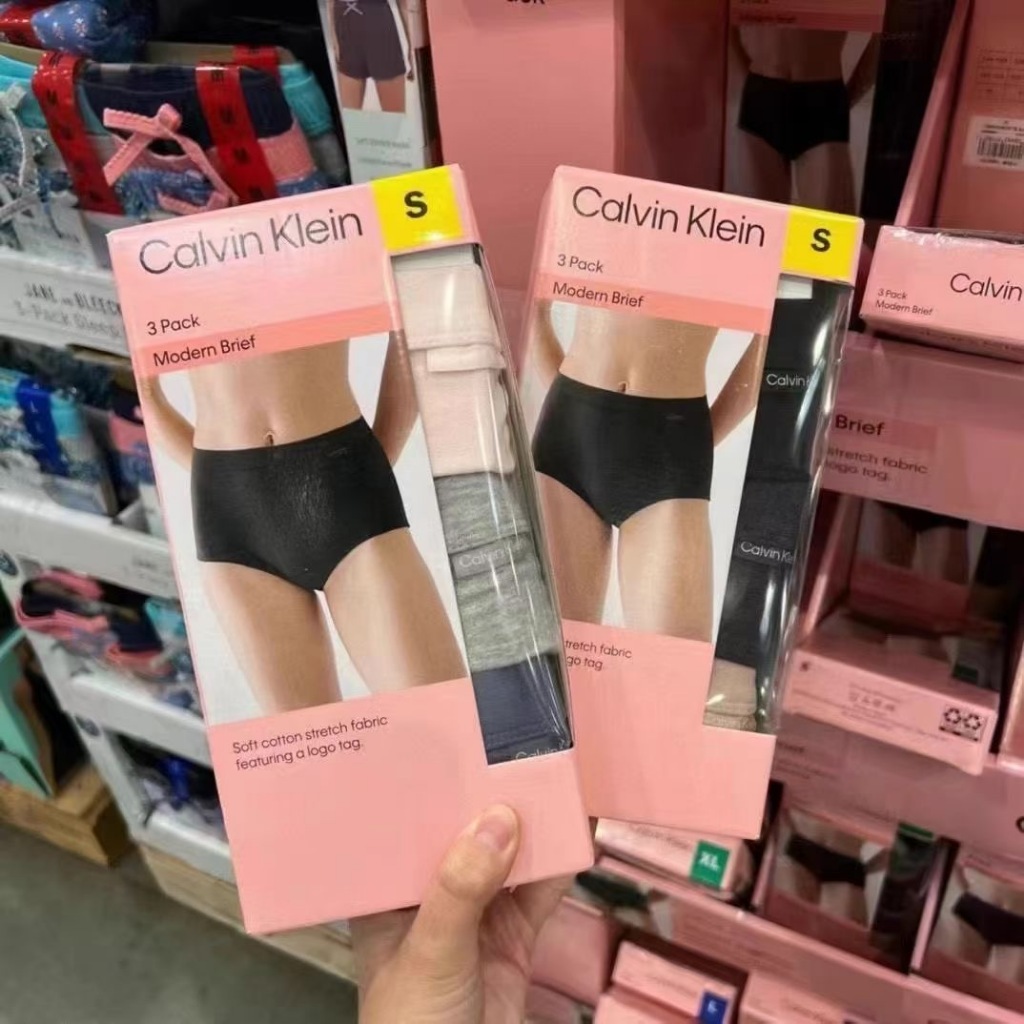 【3件組】Calvin Klein女彈性內褲3入組CK女生三角褲盒裝三件組 腰部小LOGO
