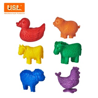 USL 遊思樂教具 農場動物模型(6形6色,36pcs)