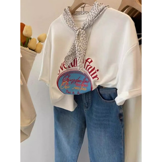 T-shirt Overdue Flair Áo T-shirt 美式復古純棉印花短袖 เสื้อยืด