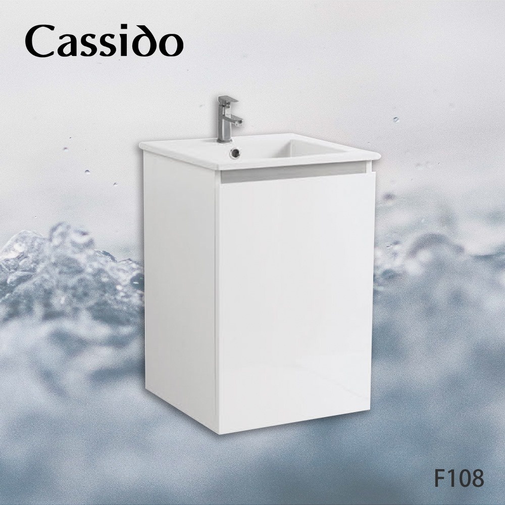 Cassido F108 微晶釉抗菌抗污檯面盆單門浴櫃實心防水發泡板 5層環保鋼琴烤漆