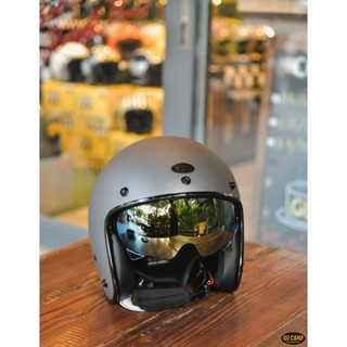 GU CAMP騎士部品 免運優惠 EVO Helmet 內建鏡片 3/4 復古帽 小帽體 黑化 復古 安全帽 消光銀灰