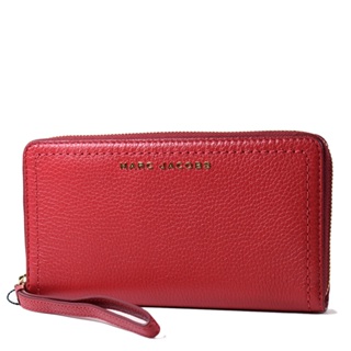 MARC JACOBS 荔枝紋手掛式拉鍊長夾-紅色 【美國正品現貨】