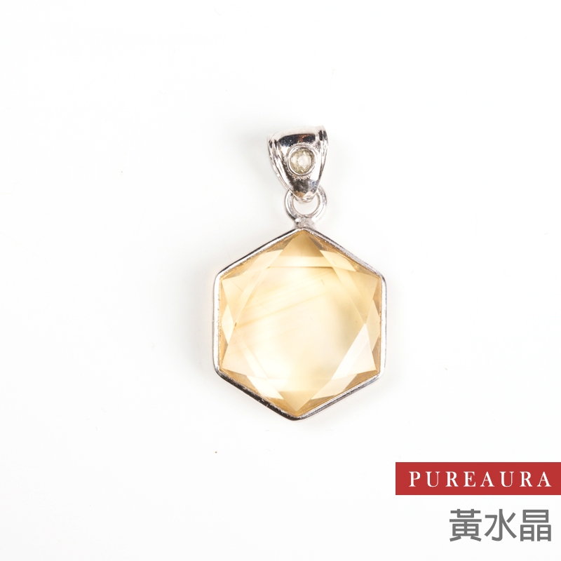 【Pureaura ® 純粹水晶寶石】 頂級天然財富與貴人黃水晶大衛星左捷克隕石墜