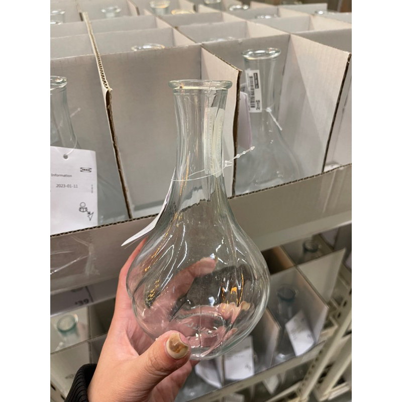 ✨台中快速出貨✨IKEA代購 VILJESTARK 花瓶 透明玻璃 17 公分