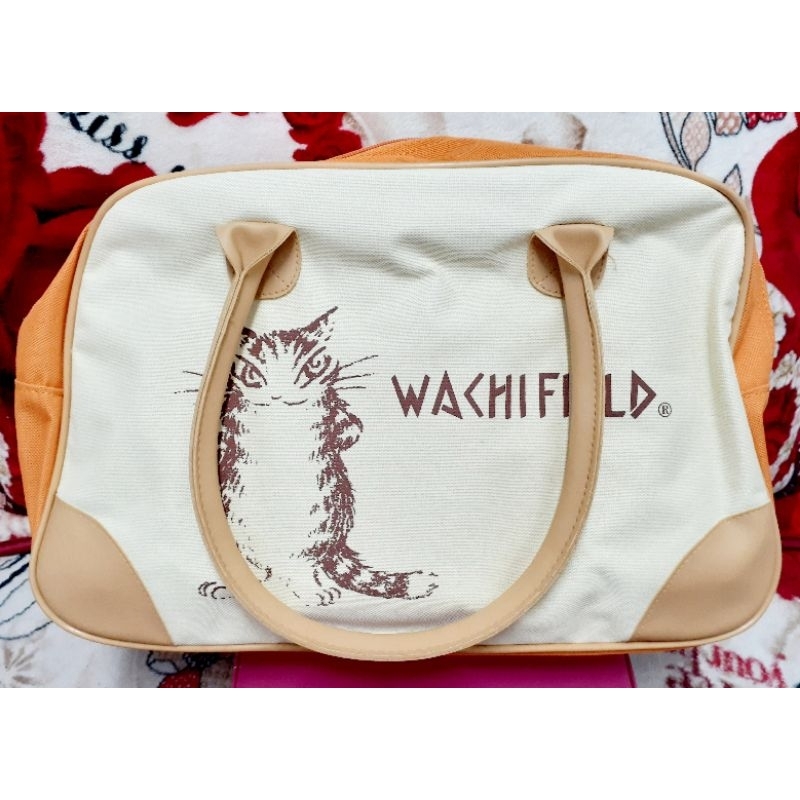 全新未使用 WACHIFIELD 瓦奇菲爾德 達洋貓 Dayan 俏皮休閒運動包 手提包 旅行包 運動包 收納包(黃點)