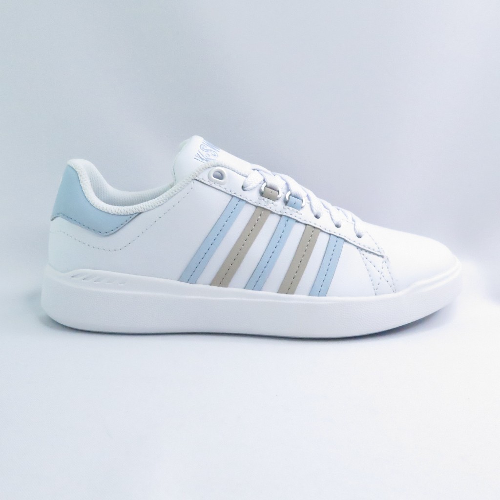 K-SWISS 96095197 Pershing Court Light 女休閒鞋 白x淡藍棕【iSport愛運動】